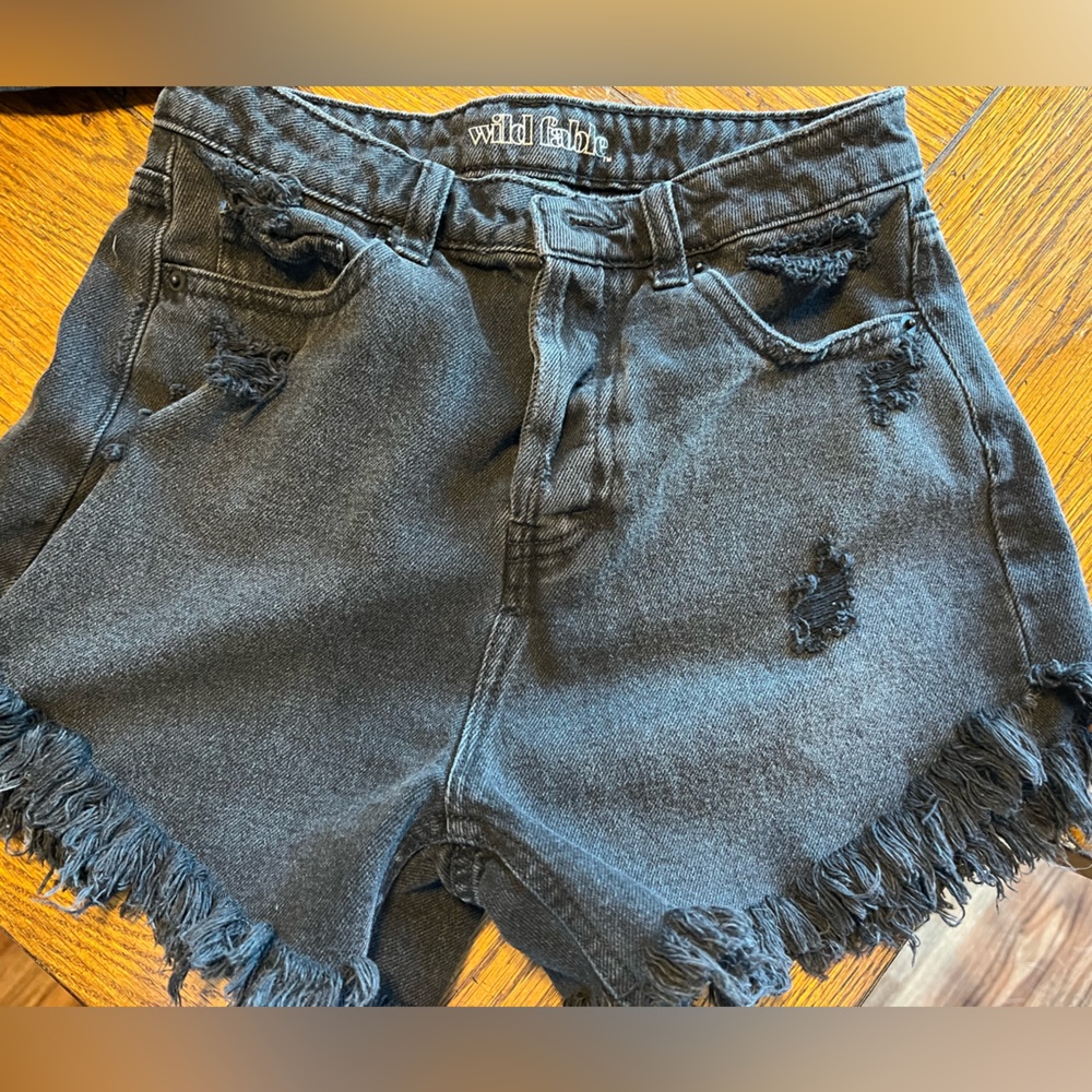 Wild Fable Black Distressed Jean Shorts